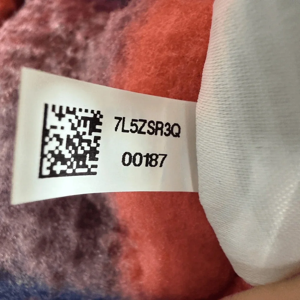 American Eagle Womens Fleece Pullover M Multicolor Plaid Quarter Zip Cropped - Picture 7 of 7